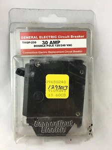 INTERRUPTOR DE TAMAÑO COMPLETO GE GENERAL ELECTRIC 30 AMP 2 POLOS THQL230 240V AMP eléctrico - Imagen 1 de 2