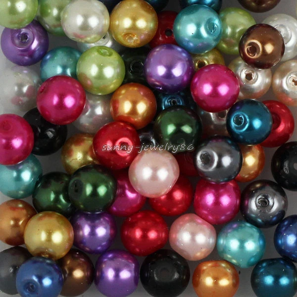 Wholesale Mixed Color Glass Pearl Round Spacer Loose Beads 4mm,6mm,8mm,10mm,12mm - Image 1 of 1