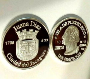 Peseta Juana Diaz 2019 Serie Pueblos Puerto Rico Plata Boricua Silver Quarter - Bild 1 von 11