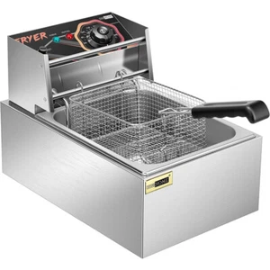 2500W 10L Commercial Electric Deep Fryer Restaurant Stainless Steel Fryer Basket - Picture 1 of 7