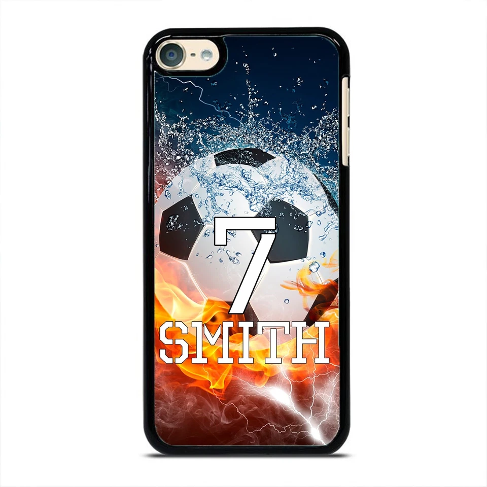 Funda de fútbol personalizada con nombre y número cubierta para Apple iPod 7 6 5 4 Foto 1 de 4
