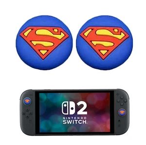 2x Superman Silikon Daumen Stick Grip Cover Caps für Nintendo Switch 2 - Bild 1 von 3
