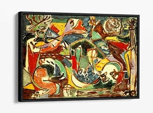 JACKSON POLLOCK 17 -DEEP FLOATER/FLOAT EFFECT FRAMED CANVAS WALL ART PRINT- - Picture 1 of 12