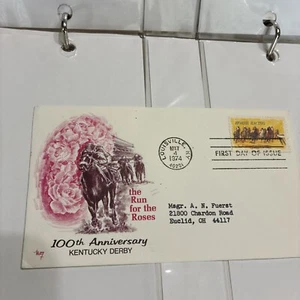 100th Anniversary of the Kentucky Derby First Day Of Issue Env & Stamp 1974 - Picture 1 of 5