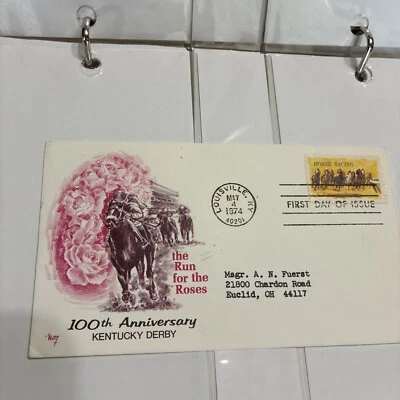 100th Anniversary of the Kentucky Derby First Day Of Issue Env & Stamp 1974 - Image 1 of 4