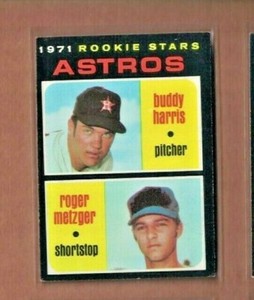 1971 Topps Baseball Card Houston Astros Buddy Harris Roger Metzger #404