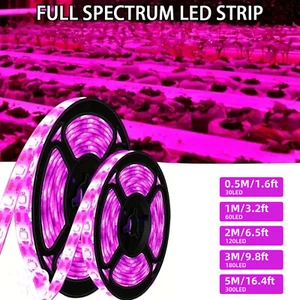 LED Grow Light Strip Full Spectrum Lamp for Indoor Veg Plants Waterproof 5 Sizes - Picture 1 of 18