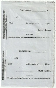 um 1815 ? UNBENUTZTES BLATT BLAIRGOWRIE 4 x BILLET 3d SLIPS FÜR MILITÄR - PERTHSHIRE - Bild 1 von 1