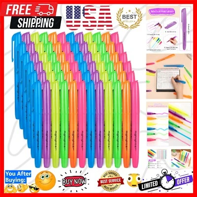 Paquete de 60 iluminadores fluorescentes a granel - colores surtidos para el hogar u oficina Foto 1 de 4