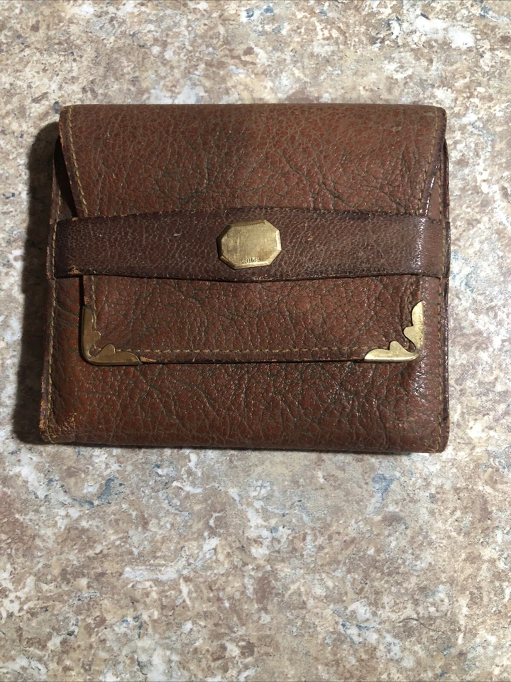 Hermosos detalles vintage de latón para billetera/tarjeta de visita de cuero Foto 1 de 4