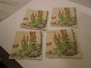 Table Napkins Vintage Sunweave Set of 4 Chinese Rock Garden Cloth Napkins NWOT - Picture 1 of 4