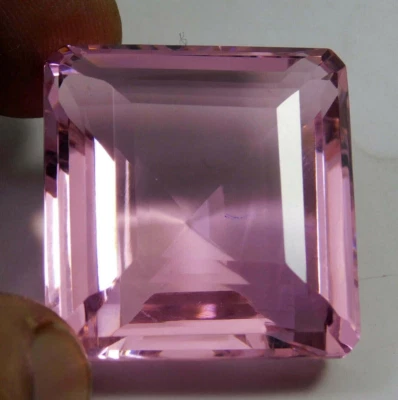 Large Pink Kunzite 87.80 Ct Square Cut Faceted Loose Gemstone for Ring & Pendant - Image 1 of 4