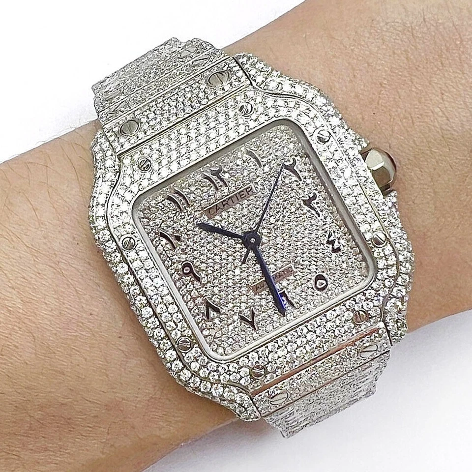 Cartier Santos Large Diamond Stainless Steel Roman & Arabic Dial Automatic Watch - Image 1 of 4