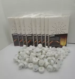 Lot 90 Paper Luminary Bags White Starburst Design With Tealights - Picture 1 of 6