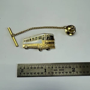 Bus Gold, Weiß und Schwarz Krawatte Tac oder Pin - Neu - Charter oder Schulbus - Bild 1 von 3