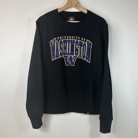 ‘47 Brand University of Washington Huskies Sweatshirt Black Mens Small S Cover