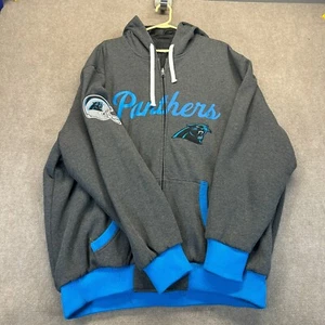 Carolina Panthers wendbare Hoodie-Jacke Herren 4XL schwarz durchgehender Reißverschluss G-III EUC - Bild 1 von 18