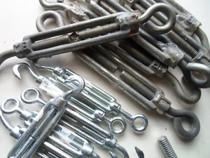 M5 or M8 TURNBUCKLES Wire Tensioner/Strainer Barrel Rigging Galvanised Finish - Picture 1 of 14