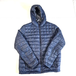 Tommy Hilfiger Chaqueta Acolchada de Plumón Azul - Abrigo Acolchado con Cremallera Completa con Capucha - Para Hombre XL - Imagen 1 de 10