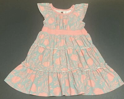 Vestido Giratorio Gris y Melocotón Colección Tea Niñas Talla 5 Usado en Excelente Condición Foto 1 de 3