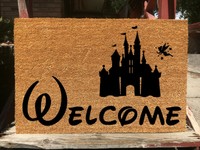 Home Garden Tower Of Terror W Welcome Foolish Mortals Disney Inspired Welcome Doormat Rugs Carpets Life Itself Jp