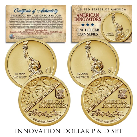 American Innovation State $1 Dollar Coin 2018 1st Release 2-Coin Set P & D Mints Cover