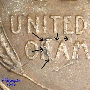 1942 Lincoln Wheat Cent - Lamination Peel Reverse - Rare Error Coin - Picture 1 of 4