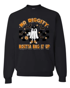 Sudadera No Diggity Boutta Bag it Up Ghost Bats Stars Calabaza Unisex Cuello Redondo - Imagen 1 de 7