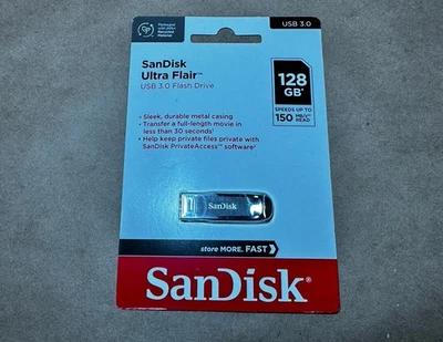 SanDisk Ultra Flair 128GB USB 3.0 SD 150MB/s SDCZ73-128G New Sealed - Image 1 of 2