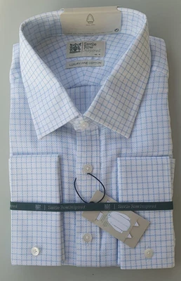 CAMICIA UOMO FORMALE LUSSO SAVIL ROW ISPIRATA A M&S 100% COTONE VESTIBILITÀ SARTORIALE - Immagine 1 di 4