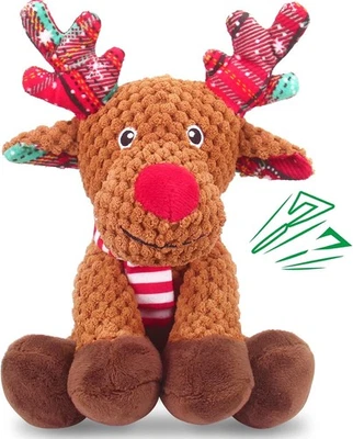 Juguetes de Navidad para Perros, Juguetes Chirriantes con Papel Arrugado, Marrón Interactivo  Foto 1 de 4