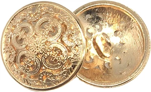 20PCS Clothes Button - Retro Hollow Sewing Button Shank round Shaped Metal Butto - Picture 1 of 12