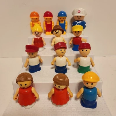 Винтажный Playskool Lil Playmates Little People семейные фигурки лот из 9 + 4 безымянные производители - Изображение 1 из 4