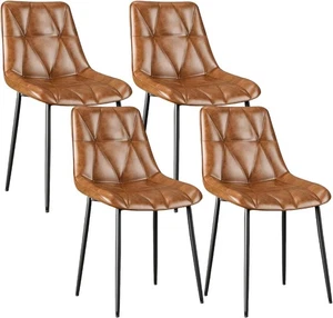 Juego de 2/4 fundas para sillas de comedor, sillas elásticas impermeables de cuero PU sólido - Imagen 1 de 20