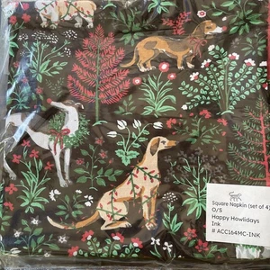 PrintFresh Dog Holiday Servietten 20" quadratisch selten Dinner Serviette Bio Baumwolle 4 - Bild 1 von 9