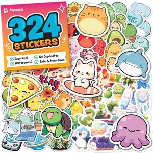 Cute Stickers for Kids - Kawaii Water Bottle Stickers for Teens - 324pc Stick... - Picture 1 of 7