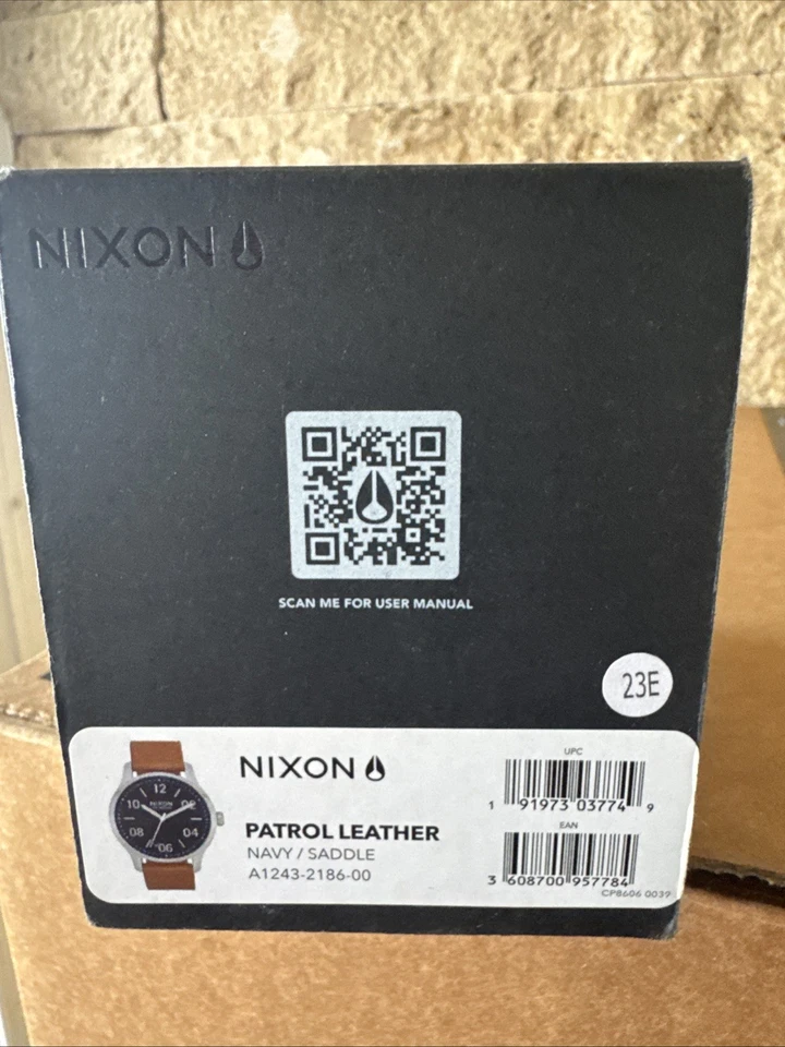 Nixon Patrol Leather A1243 Silver/brown 100m Waterproof Mens