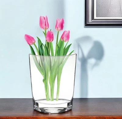 11" Clear Bud Lead Free Crystal Table Vase - Image 1 of 4