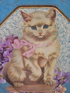 Octagonal "Victorian" Plate, White Persian, Violets, Gold Embellished, NEW/MINT - Picture 1 of 5