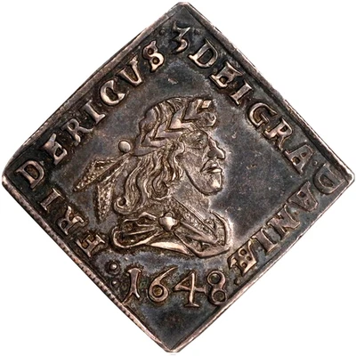 1648 Denmark 1/4 Speciedaler Largesse Klippe, NGC AU 55, KM-161, Well Struck - Image 1 of 3