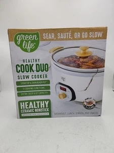 NEW Green Life Ceramic Slow Cooker PFAS-Free Programmable Removable-Non Stick - Picture 1 of 10