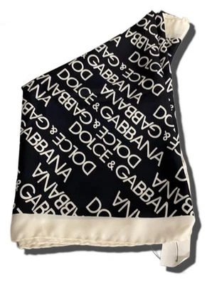 DOLCE&GABBANA Scarf Silk Black Authentic Women 8575 - Image 1 of 2