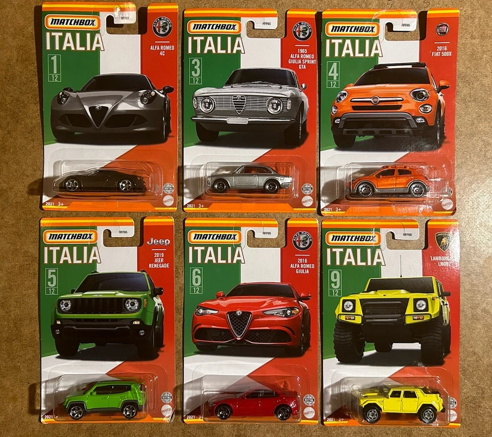 Matchbox Italia Serie 6 pezzi HFF65 Mattel