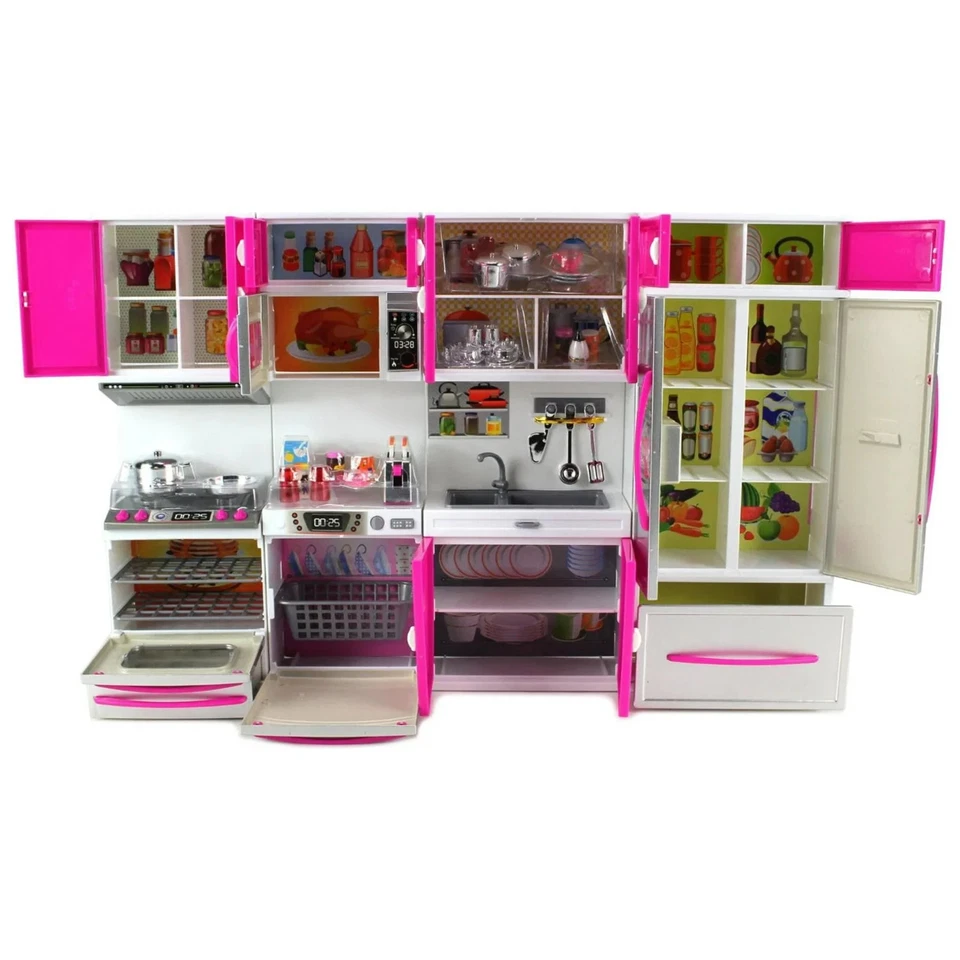 JUEGO DE JUGUETES DE COCINA MODERNO PARA NIÑAS - JUEGO ROSA LUCES Y SONIDOS  Foto 1 de 4