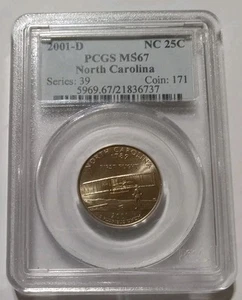 2001-D North Carolina State Quarter PCGS MS67 - Picture 1 of 2