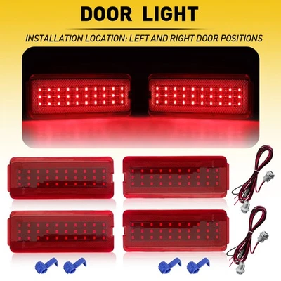 Luz interior LED roja para puerta Ford Super Duty 1999-2007 serie F F250 F350 4 piezas Foto 1 de 4