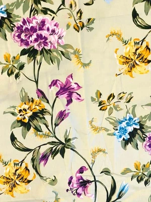 Tela Colección Calais Vintage “Lelani” Floral Peso Pesado 45x56 Verde Foto 1 de 4