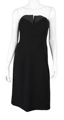 Vestido de cóctel ESCADA negro de lana crepé y sarga de seda sin tirantes 42 Foto 1 de 4