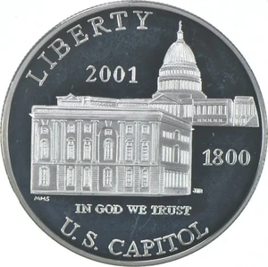 2001-P Proof US Capitol Commemorative Silver Dollar $1 *4552 - Picture 1 of 3