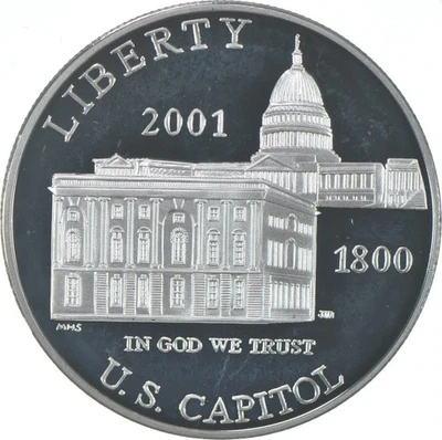 2001-P Proof US Capitol Commemorative Silver Dollar $1 *4552 - Image 1 of 3